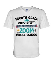 4TH GRADE ZOOMING INTO MIDDLE SCHOOL V-Neck T-Shirt tile