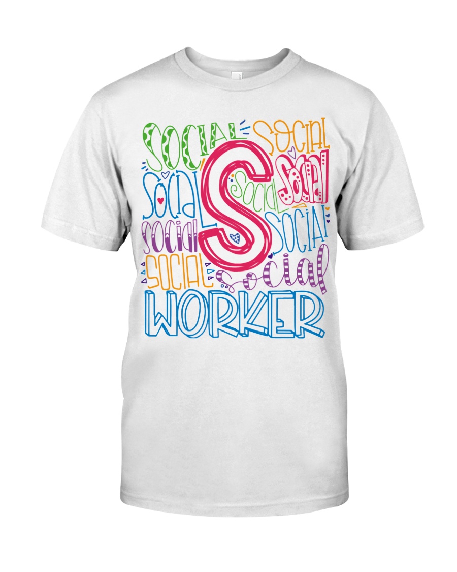 SOCIAL WORKER TYPOGRAPHIC DESIGN Classic T-Shirt