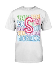 SOCIAL WORKER TYPOGRAPHIC DESIGN Classic T-Shirt front