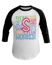 SOCIAL WORKER TYPOGRAPHIC DESIGN Baseball Tee thumbnail