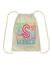 SOCIAL WORKER TYPOGRAPHIC DESIGN Drawstring Bag thumbnail