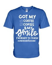 2nd Grade Teacher V-Neck T-Shirt tile
