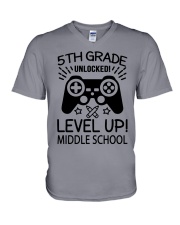 5TH GRADE UNLOCKED V-Neck T-Shirt tile
