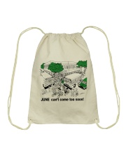 JUNE CAN'T COME TOO SOON Drawstring Bag tile