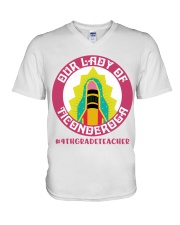 4TH GRADE TEACHER V-Neck T-Shirt tile