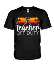 TEACHER OFF DUTY V-Neck T-Shirt tile