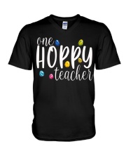 ONE HOPPY TEACHER V-Neck T-Shirt thumbnail