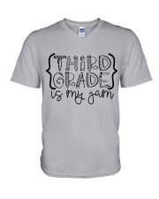THIRD GRADE IS MY JAM V-Neck T-Shirt thumbnail