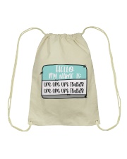 Um Um Um Teacher Drawstring Bag tile