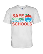 SAFE STRONG HEALTH SCHOOLS V-Neck T-Shirt tile