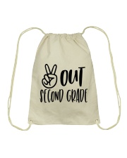 PEACE OUT 2ND GRADE Drawstring Bag tile