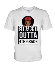 4TH GRADE GIRL V-Neck T-Shirt tile