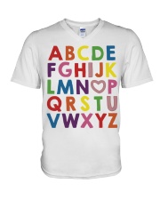 ABCD I Love U V-Neck T-Shirt tile