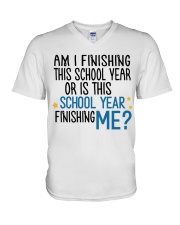 IS THIS SCHOOL YEAR FINISHING ME V-Neck T-Shirt tile