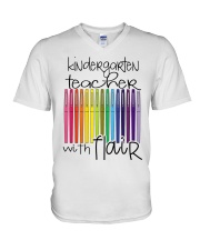 KINDERGARTEN TEACHER WITH FLAIR V-Neck T-Shirt thumbnail