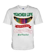 ART TEACHER V-Neck T-Shirt tile