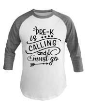 PRE-K IS CALLING Baseball Tee tile