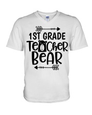1ST GRADE TEACHER BEAR V-Neck T-Shirt thumbnail