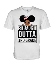 3RD GRADE GIRL V-Neck T-Shirt tile