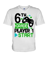 6TH GRADE START V-Neck T-Shirt tile
