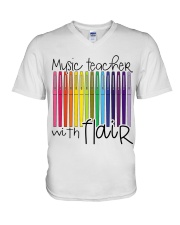 MUSIC TEACHER WITH FLAIR V-Neck T-Shirt thumbnail
