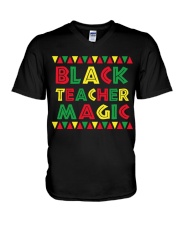 Black Teacher Magic V-Neck T-Shirt tile