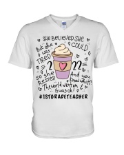 1S GRADE TEACHER V-Neck T-Shirt tile