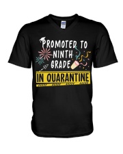 PROMOTED TO 9TH GRADE V-Neck T-Shirt tile