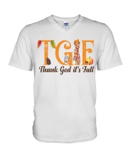 THANK GOD IT'S FALL V-Neck T-Shirt tile