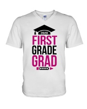 1ST GRADE GRAD V-Neck T-Shirt tile