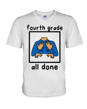 4TH GRADE V-Neck T-Shirt tile