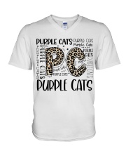 PURPLE CAT V-Neck T-Shirt tile