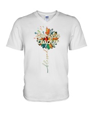 QUARANTINE TEACHER V-Neck T-Shirt tile