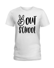 PEACE OUT SCHOOL Ladies T-Shirt tile