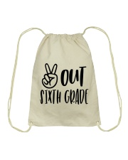 PEACE OUT 6TH GRADE Drawstring Bag tile