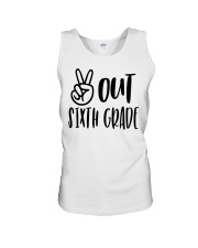 PEACE OUT 6TH GRADE Unisex Tank tile