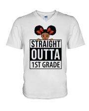 1ST GRADE GIRL V-Neck T-Shirt tile