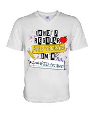 SPED TEACHER V-Neck T-Shirt tile