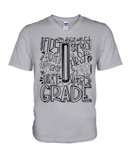FIRST GRADE TYPO V-Neck T-Shirt thumbnail