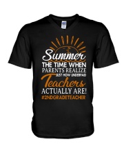 2ND GRADE TEACHER V-Neck T-Shirt tile
