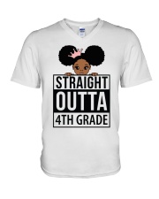 4TH GRADE GIRL V-Neck T-Shirt tile