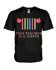 This Teacher Is A Jeeper V-Neck T-Shirt tile