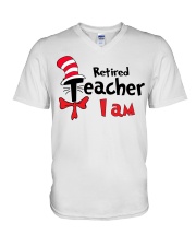 RETIRED TEACHER I AM V-Neck T-Shirt thumbnail