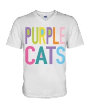 PURPLE CATS V-Neck T-Shirt tile