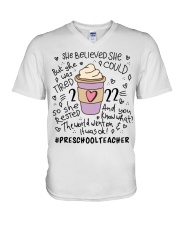 PRESCHOOL TEACHER V-Neck T-Shirt tile