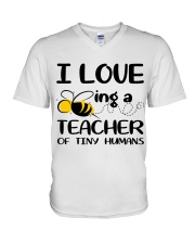 BEING A TEACHER OF TINY HUMANS V-Neck T-Shirt thumbnail