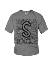 SOCCER TYPOGRAPHY Youth T-Shirt thumbnail