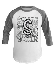SOCCER TYPOGRAPHY Baseball Tee thumbnail