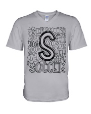 SOCCER TYPOGRAPHY V-Neck T-Shirt thumbnail