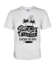 SUMMER VACATION - TEACHER OFF-DUTY V-Neck T-Shirt tile